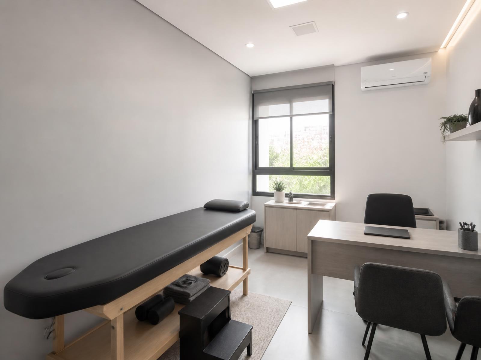 Sala equipada para atendimento de profissionais da saúde em Santana