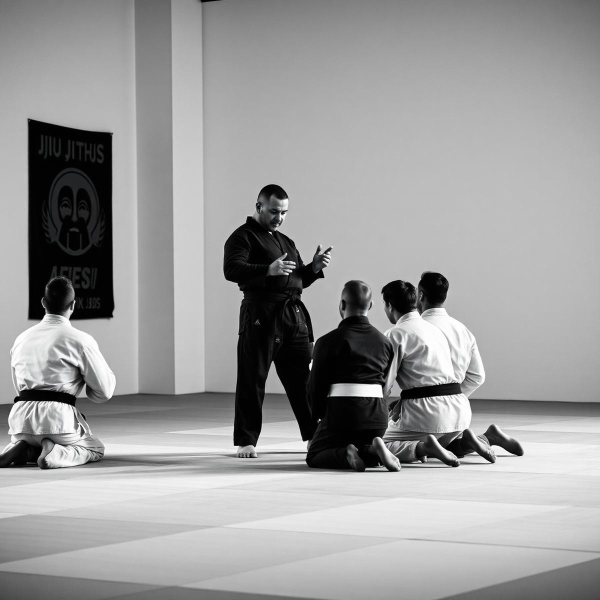 Professor orientando aluno durante a aula